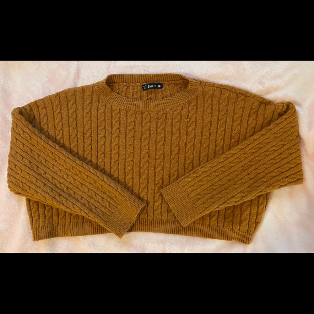 CROPPED BURNT ORANGE SHEIN SWEATER 🧡